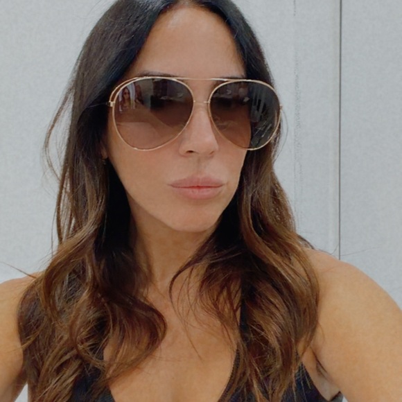 Fendi Rose Gold Aviator Sunglasses main image 15